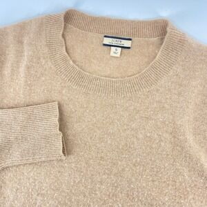 J.Crew Sweater Women S Tan 100% Cashmere Crewneck Long Slv Pullover Old Money